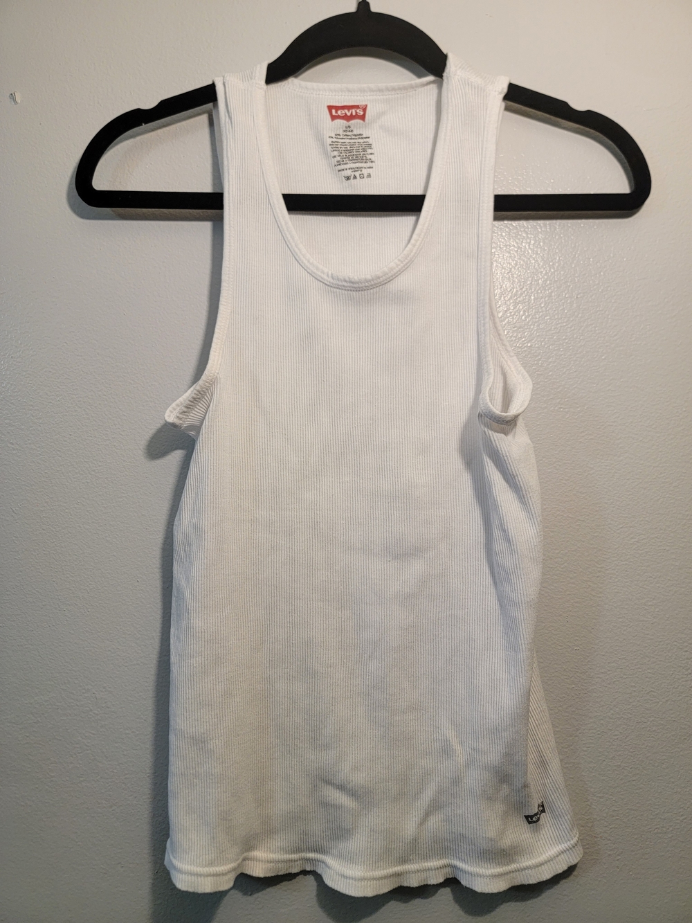 Levi's White Ribbed Tank Top - Sleeveless Cotton Tee